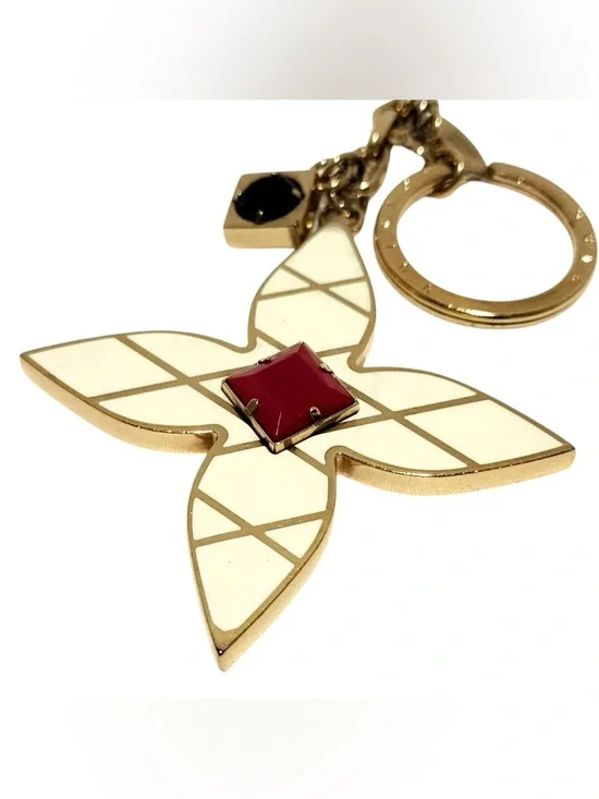 ✨🛍️ Louis Vuitton Malletage Flower Bag Charm and Key Ring - Picture 2 of 5